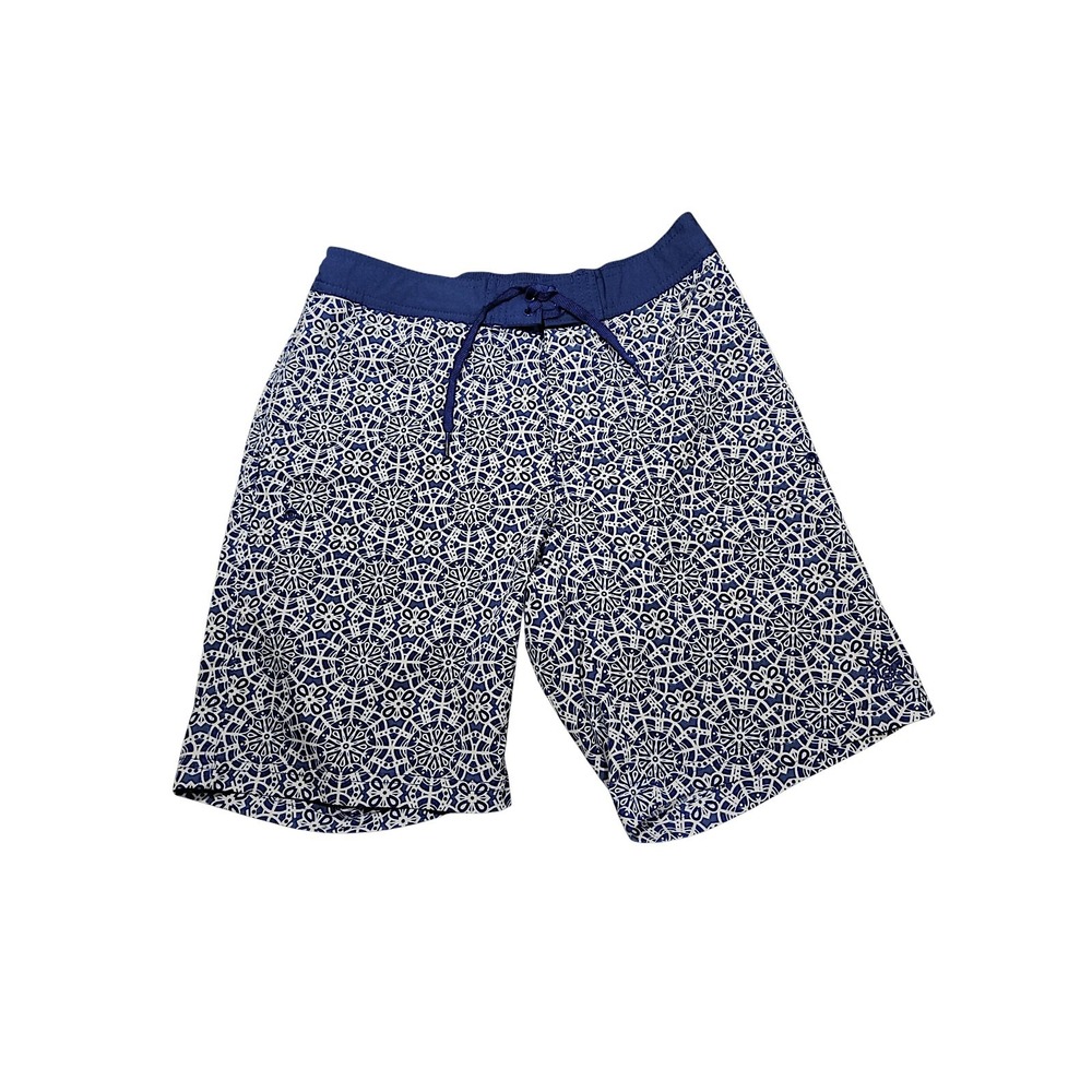 UVSkinz Board Shorts S Womens Blue Geometric UPF 50+ Swim Trunks Beachwear Surf